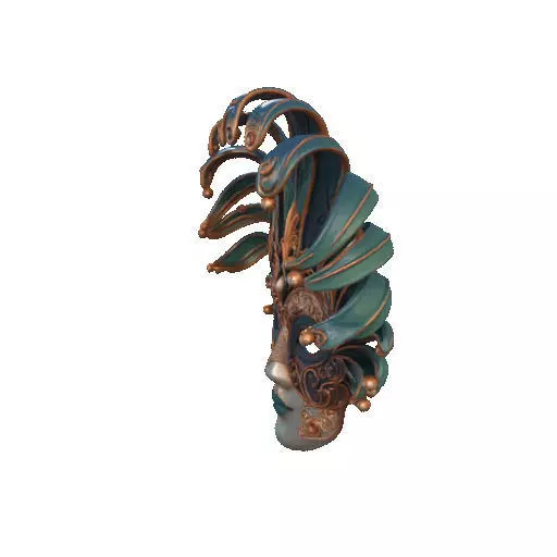 2467 Venetian Carnival Mask Color 3D Model 3D print model_31