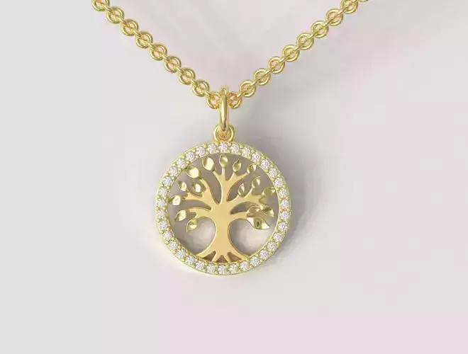 Tree of Life Diamond Pendant