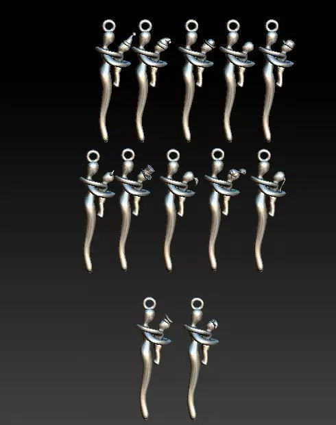 Mother Son Daughter Love Pendant 3D print model