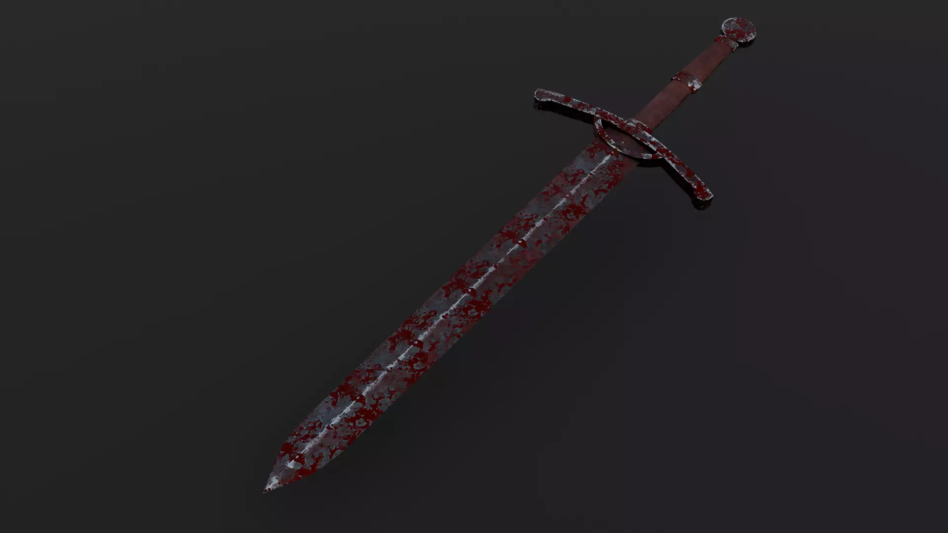 Dark Wound Sword Blood-Stained Medieval Fantasy Game Ready  Low-poly 3D model_3