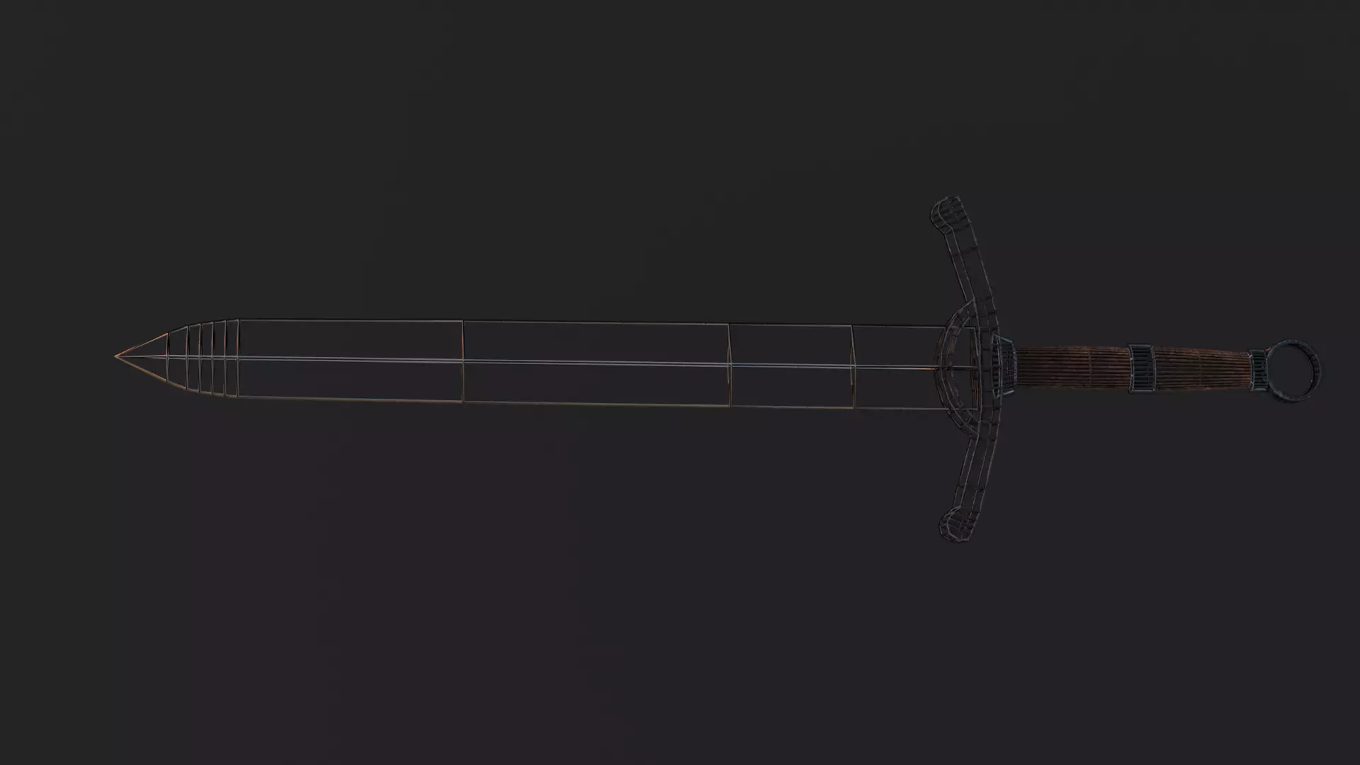 Dark Wound Sword Blood-Stained Medieval Fantasy Game Ready  Low-poly 3D model_8