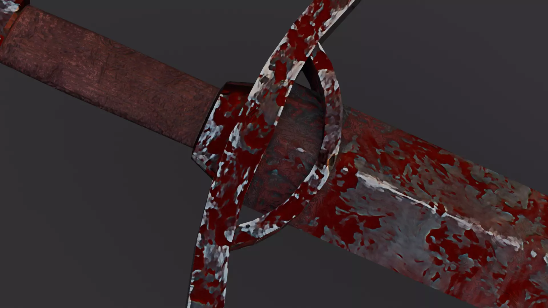 Dark Wound Sword Blood-Stained Medieval Fantasy Game Ready  Low-poly 3D model_1