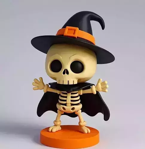 Chibi Skeleton Man Halloween 3D print model