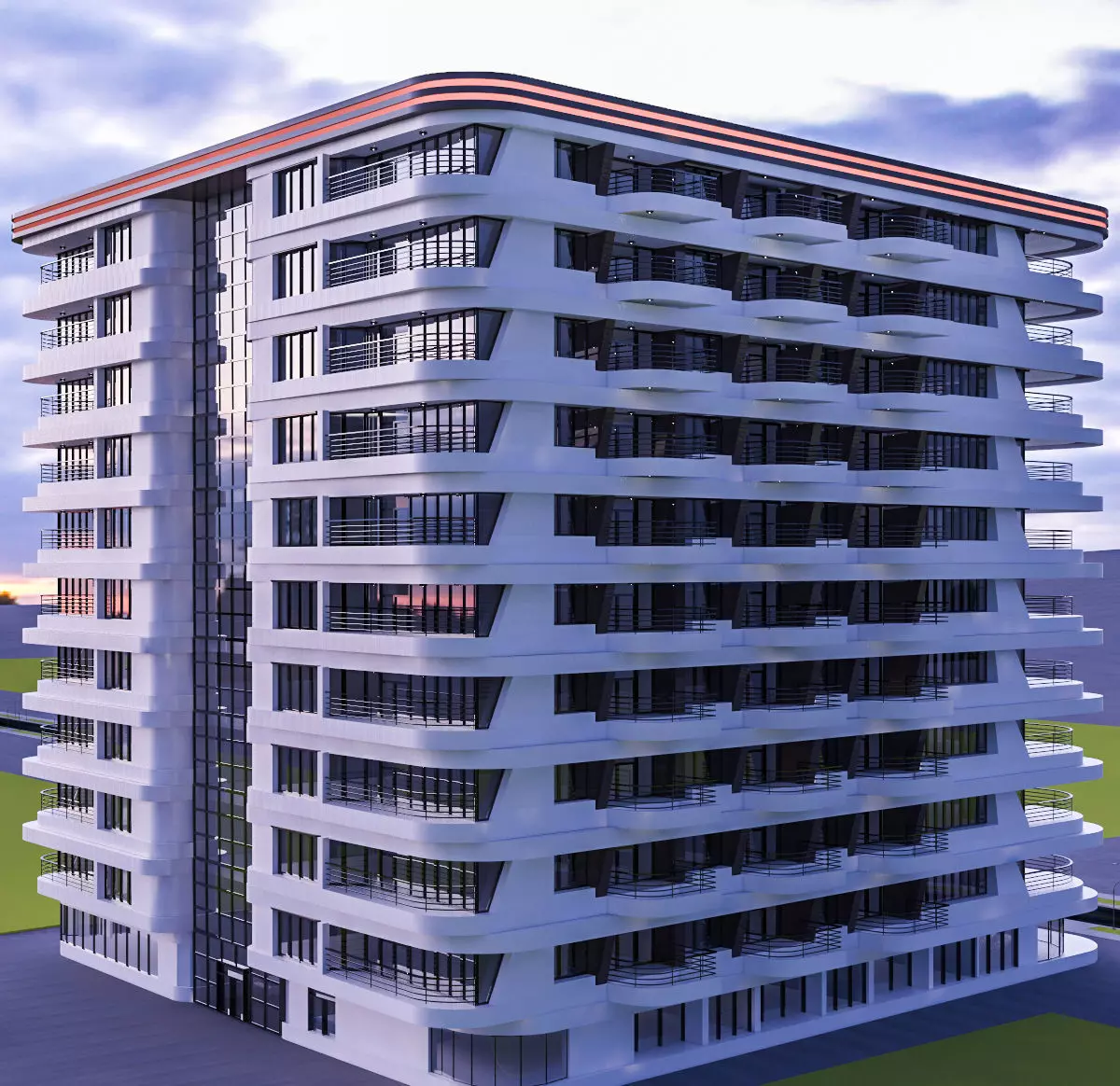 V Design Hotel with interior Plan 3D model