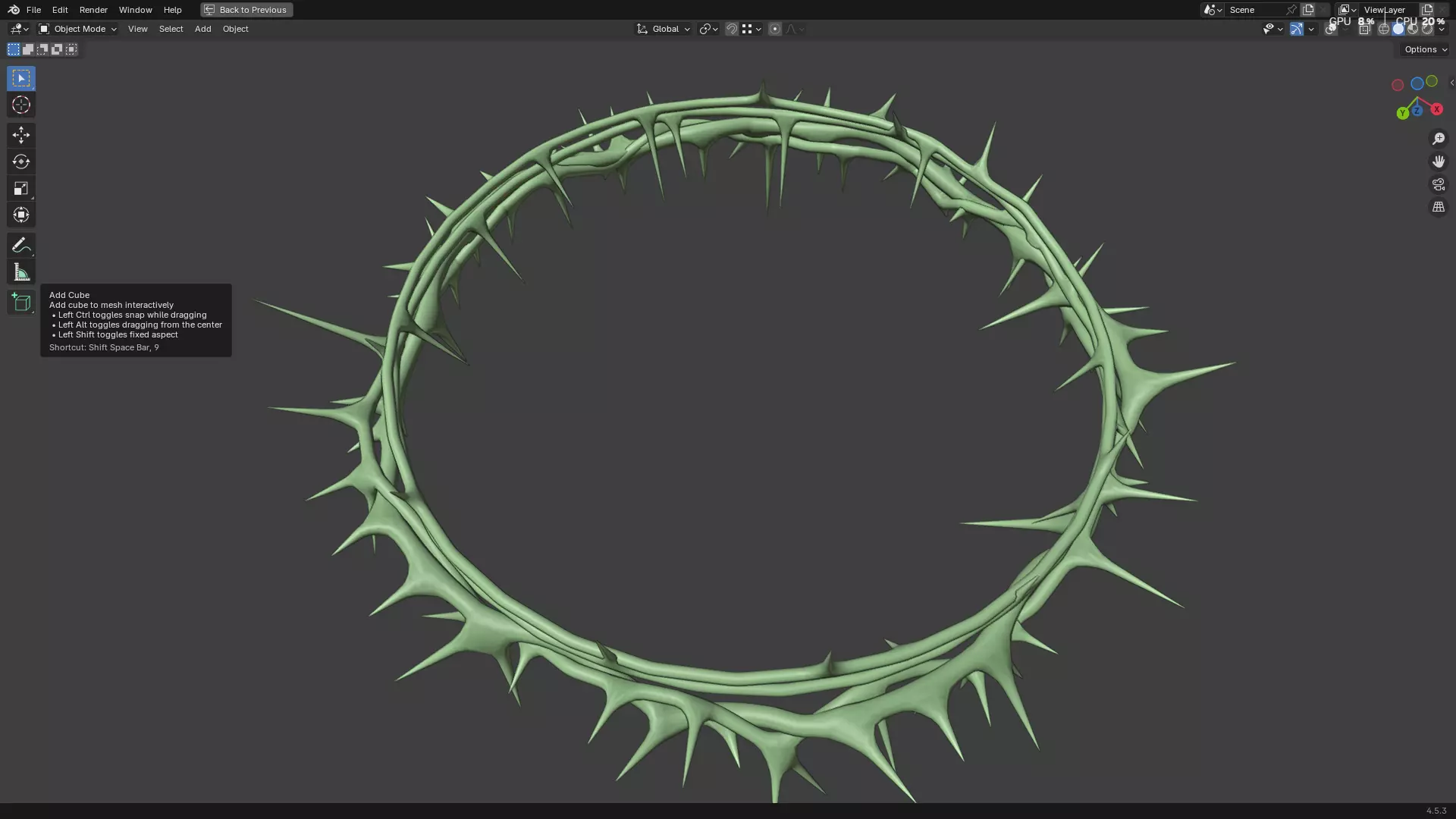 Gold Crown of Thorns PBR 3D model_30