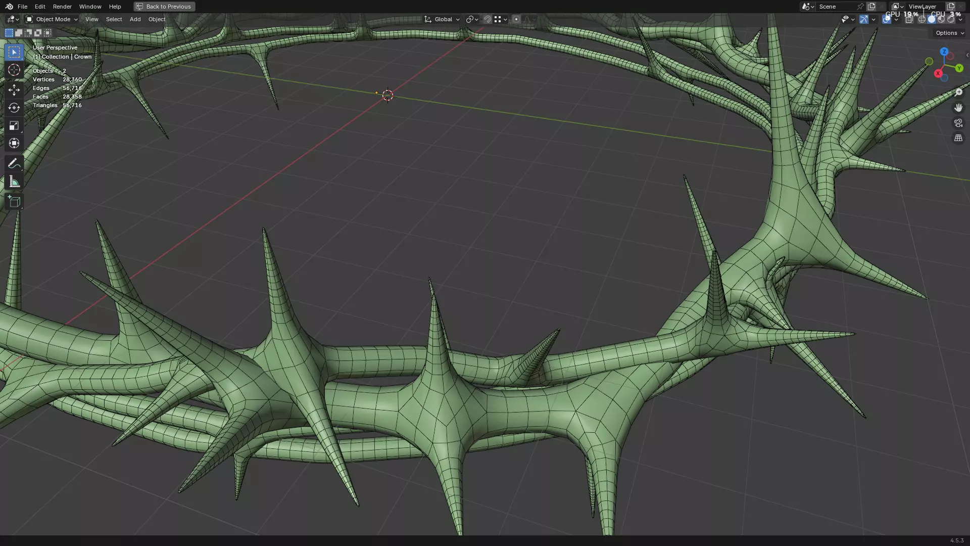 Gold Crown of Thorns PBR 3D model_48