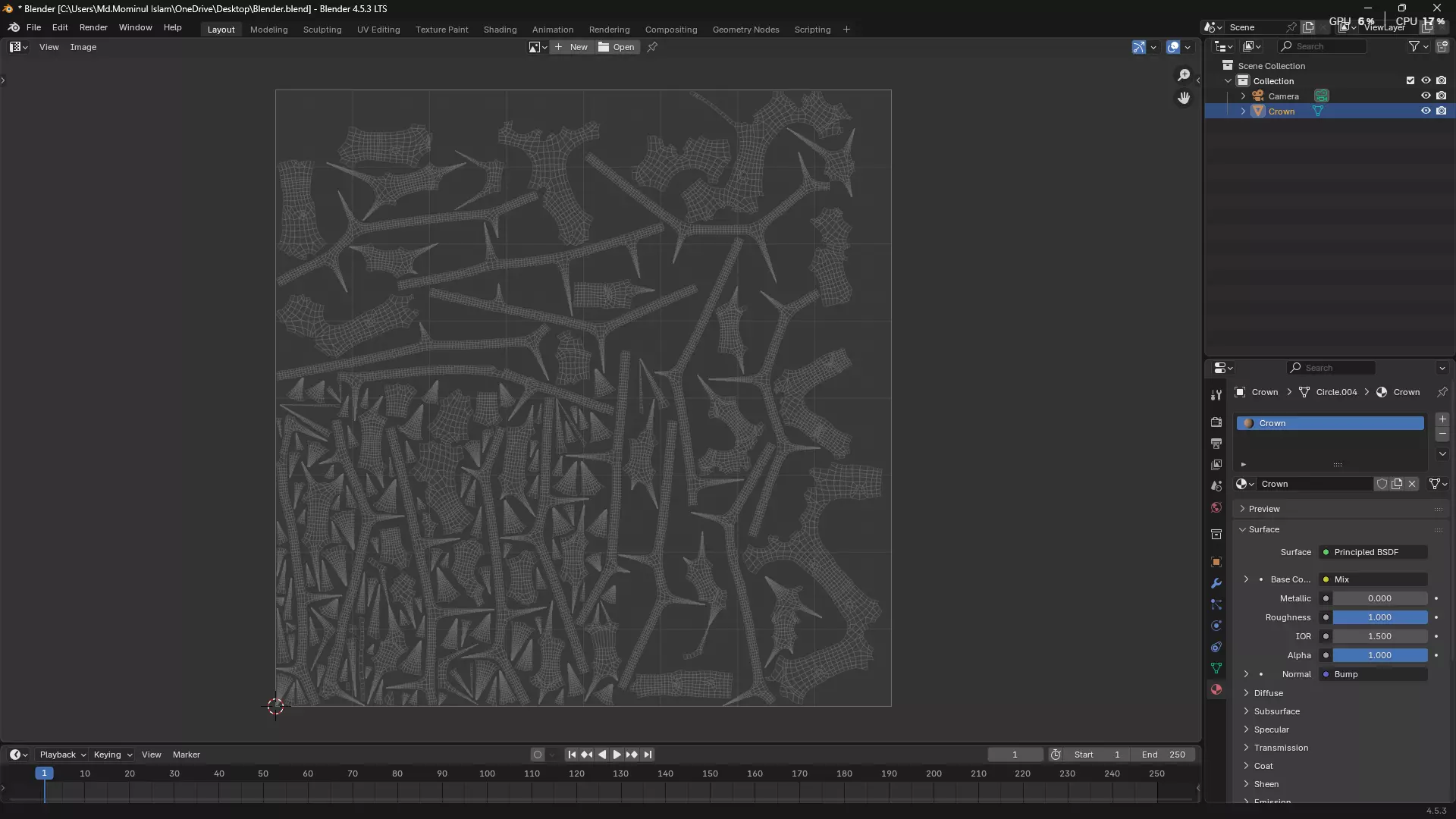 Gold Crown of Thorns PBR 3D model_54