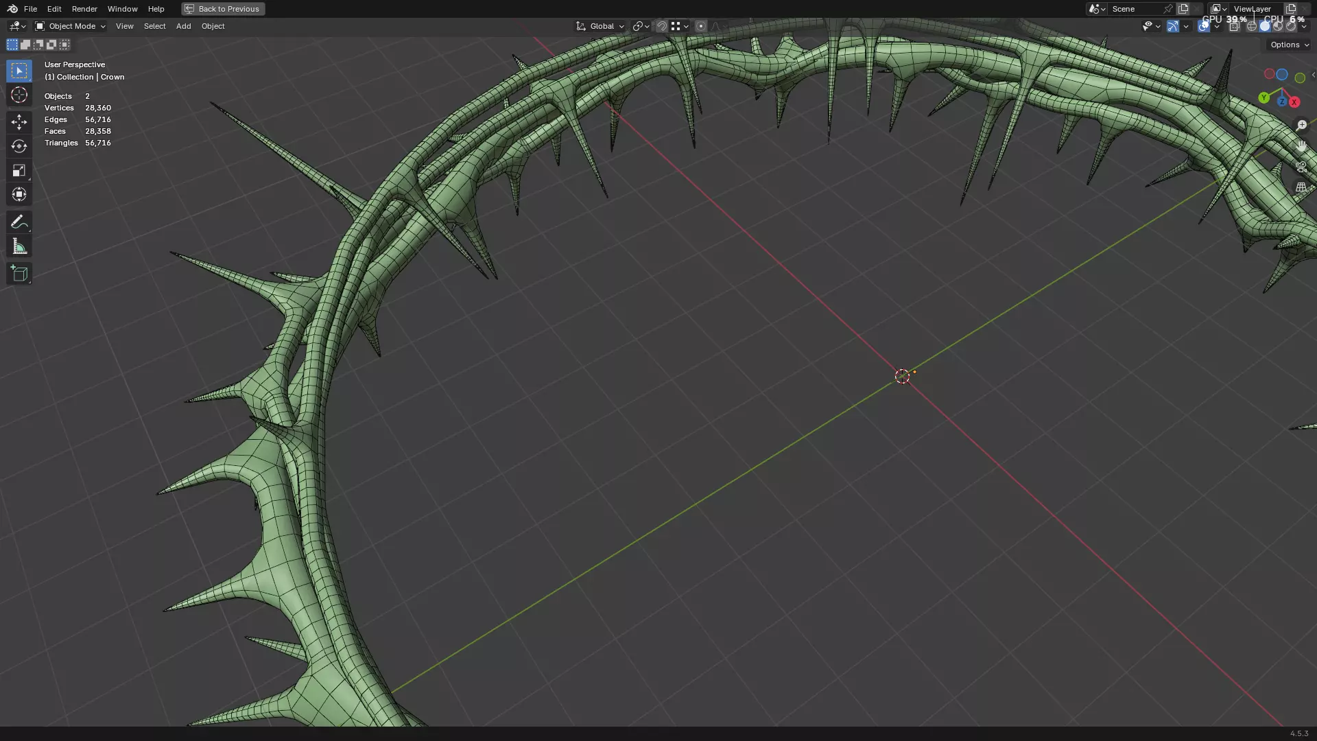 Gold Crown of Thorns PBR 3D model_52