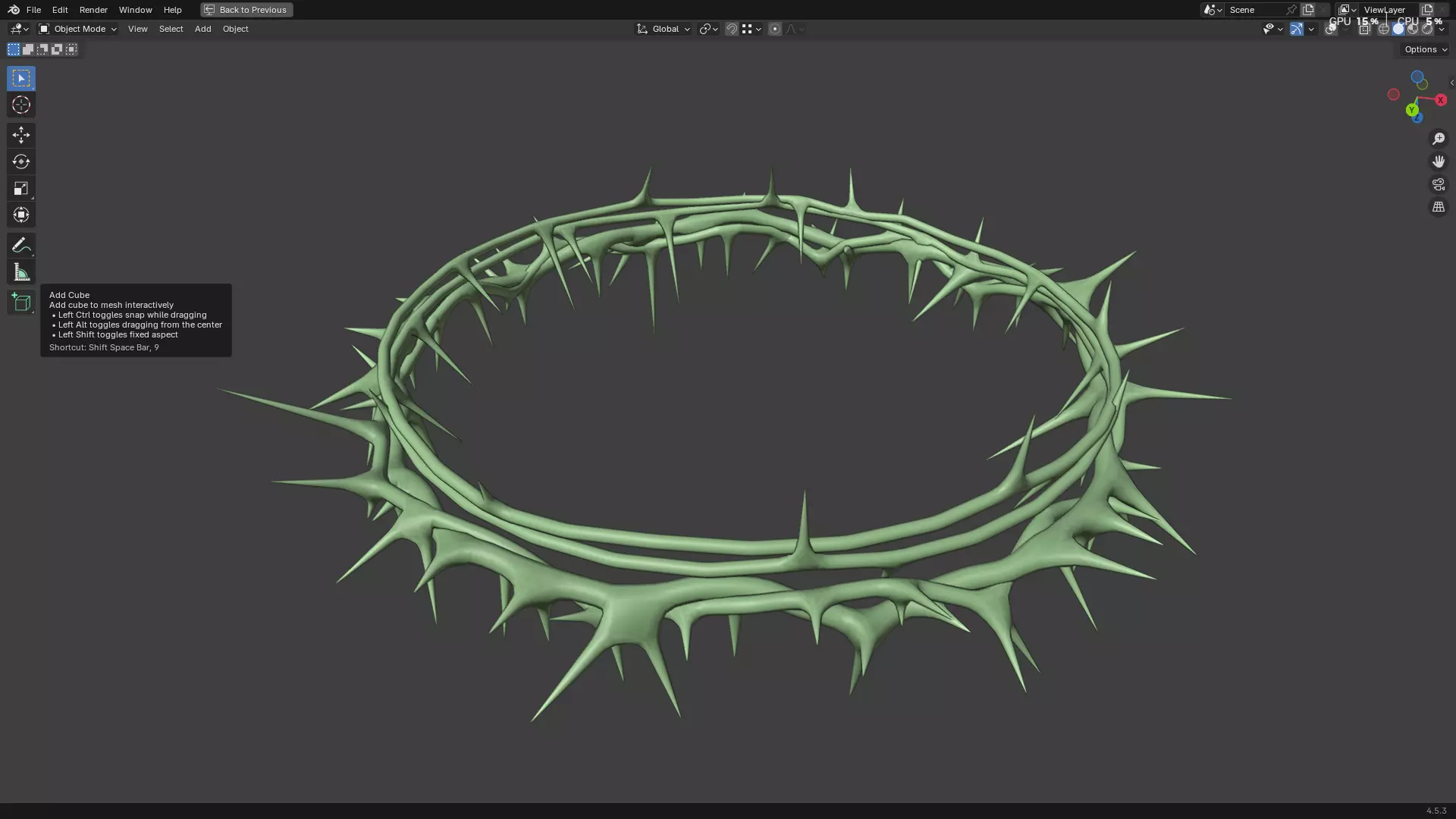 Gold Crown of Thorns PBR 3D model_27