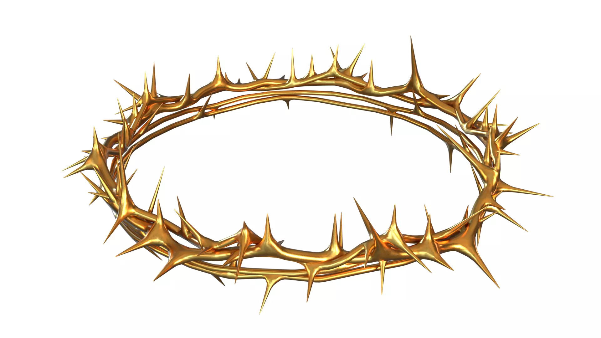 Gold Crown of Thorns PBR 3D model_0