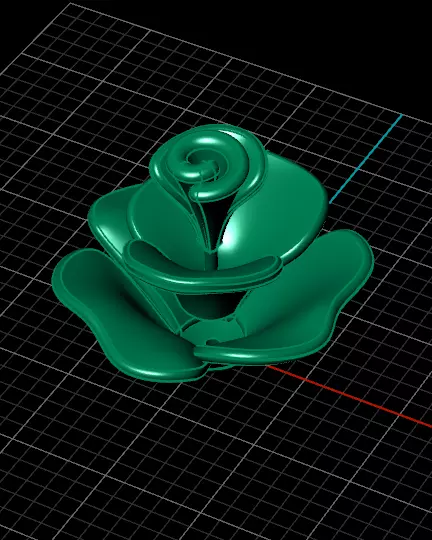flower 3 part pendant 3D print model_2