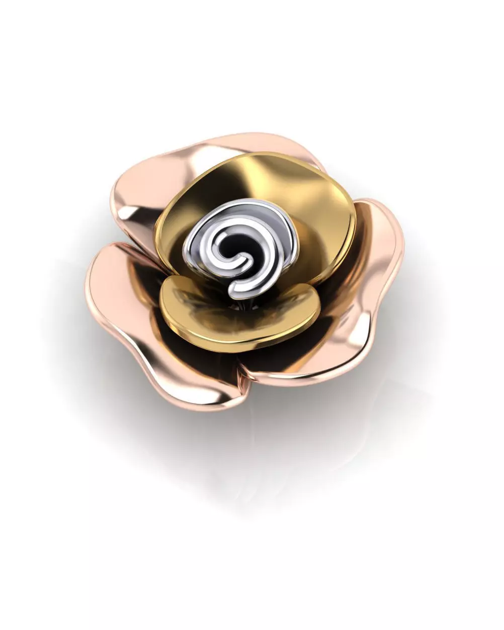 flower 3 part pendant 3D print model_0