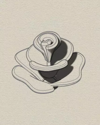 flower 3 part pendant 3D print model_3