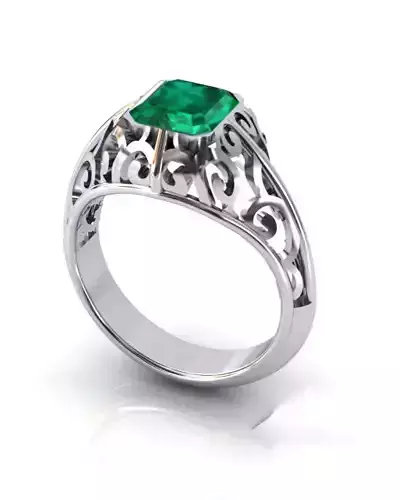 emerald floral jewelry ring  free