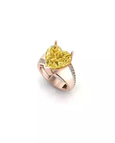 heart yellow diamond engagement jewelry ring