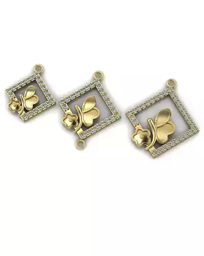 butterfly jewelry set earring pendant bracelet 