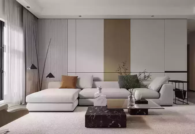 Modern living room dining room interior scenes 508