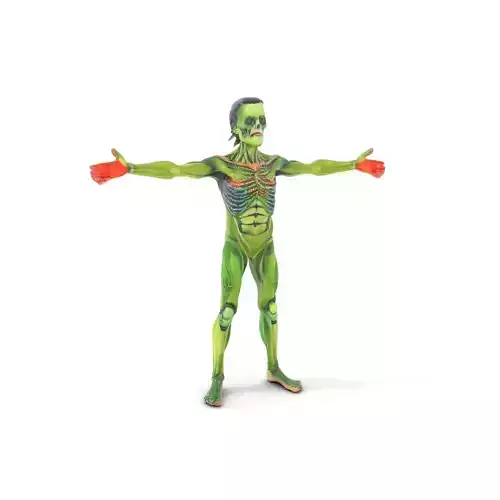 Zombie Warrior Green model pack Low-poly 3D model