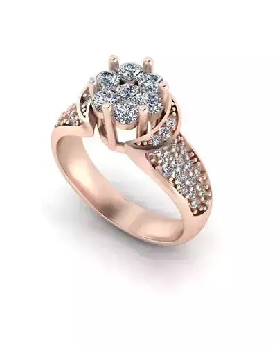 flower setting engagement jewelry ring 