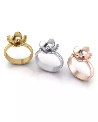 flower shape jewelry ring 