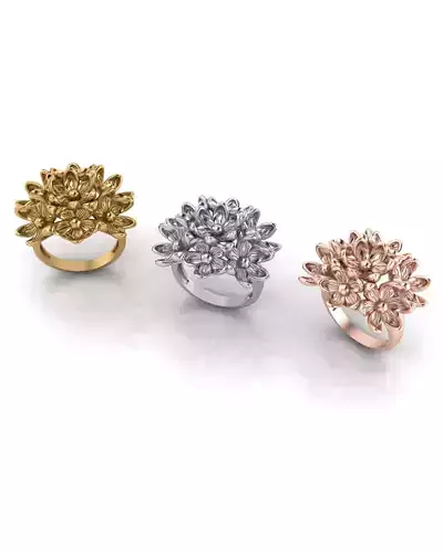 flowers gold ring 