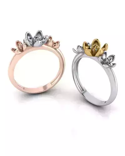 3 flower jewelry ring 