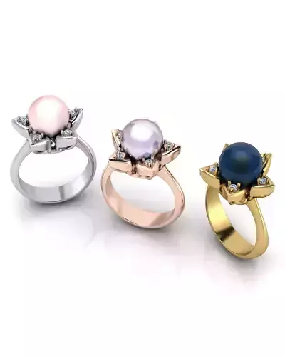 pearl star shape jewelry ring 