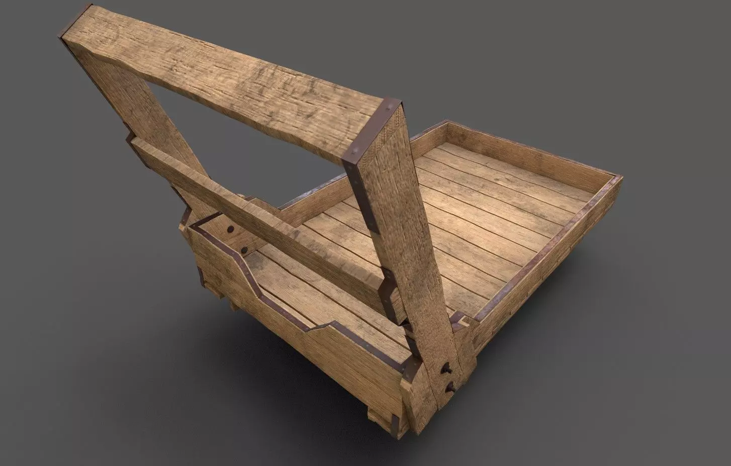 Arabic Wooden Cart  Low-poly 3D model_2