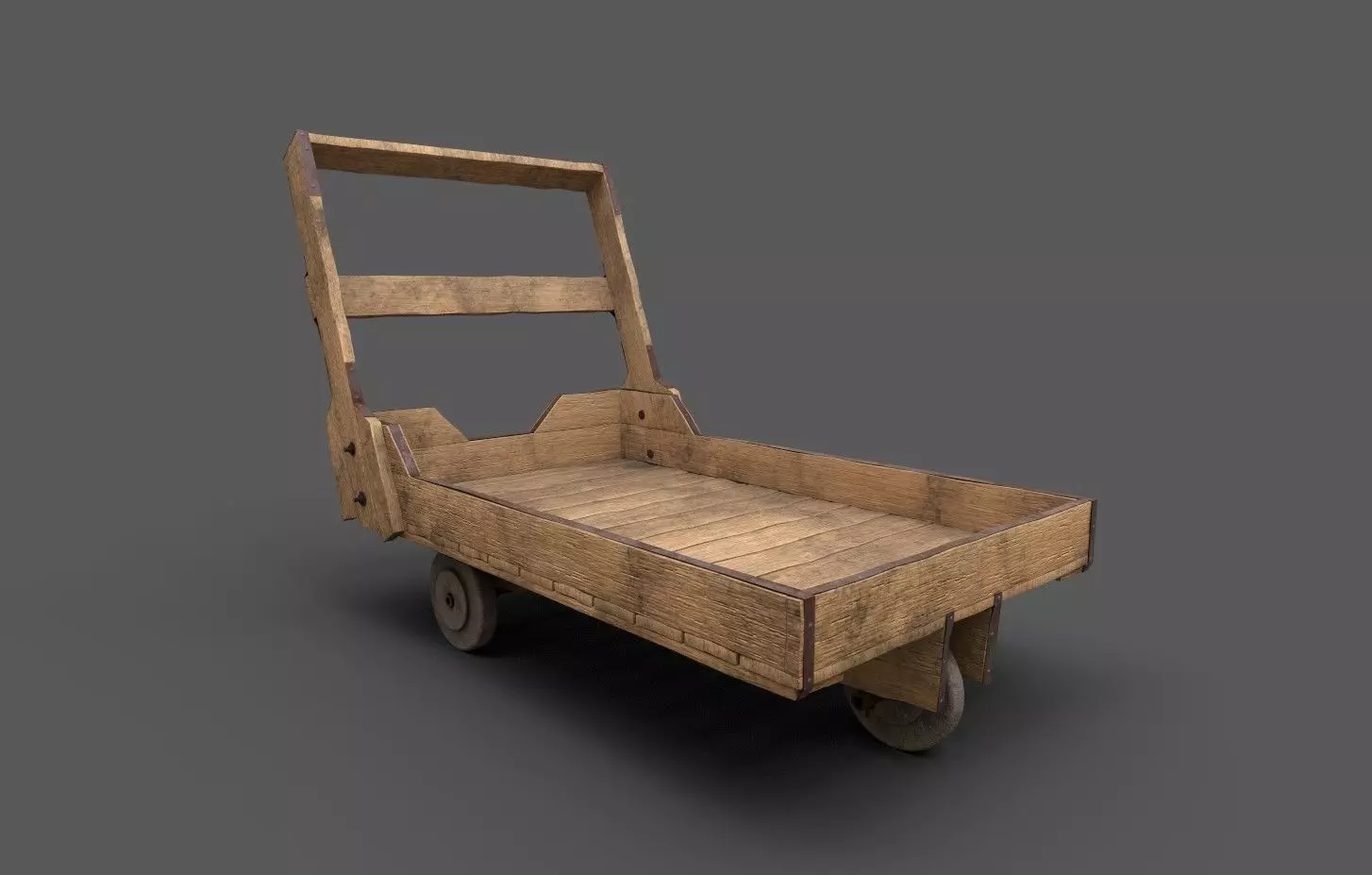 Arabic Wooden Cart  Low-poly 3D model_0