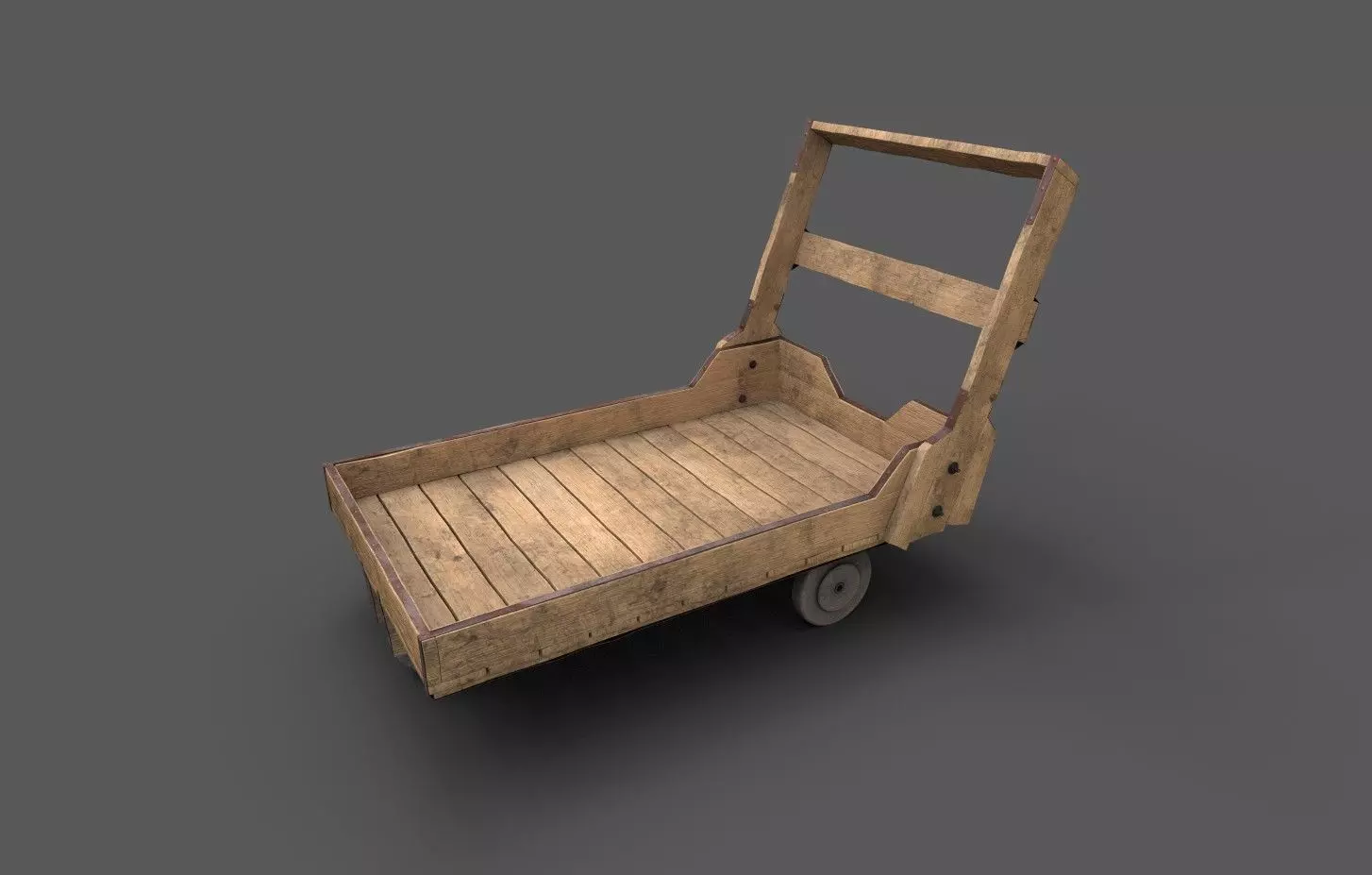 Arabic Wooden Cart  Low-poly 3D model_1