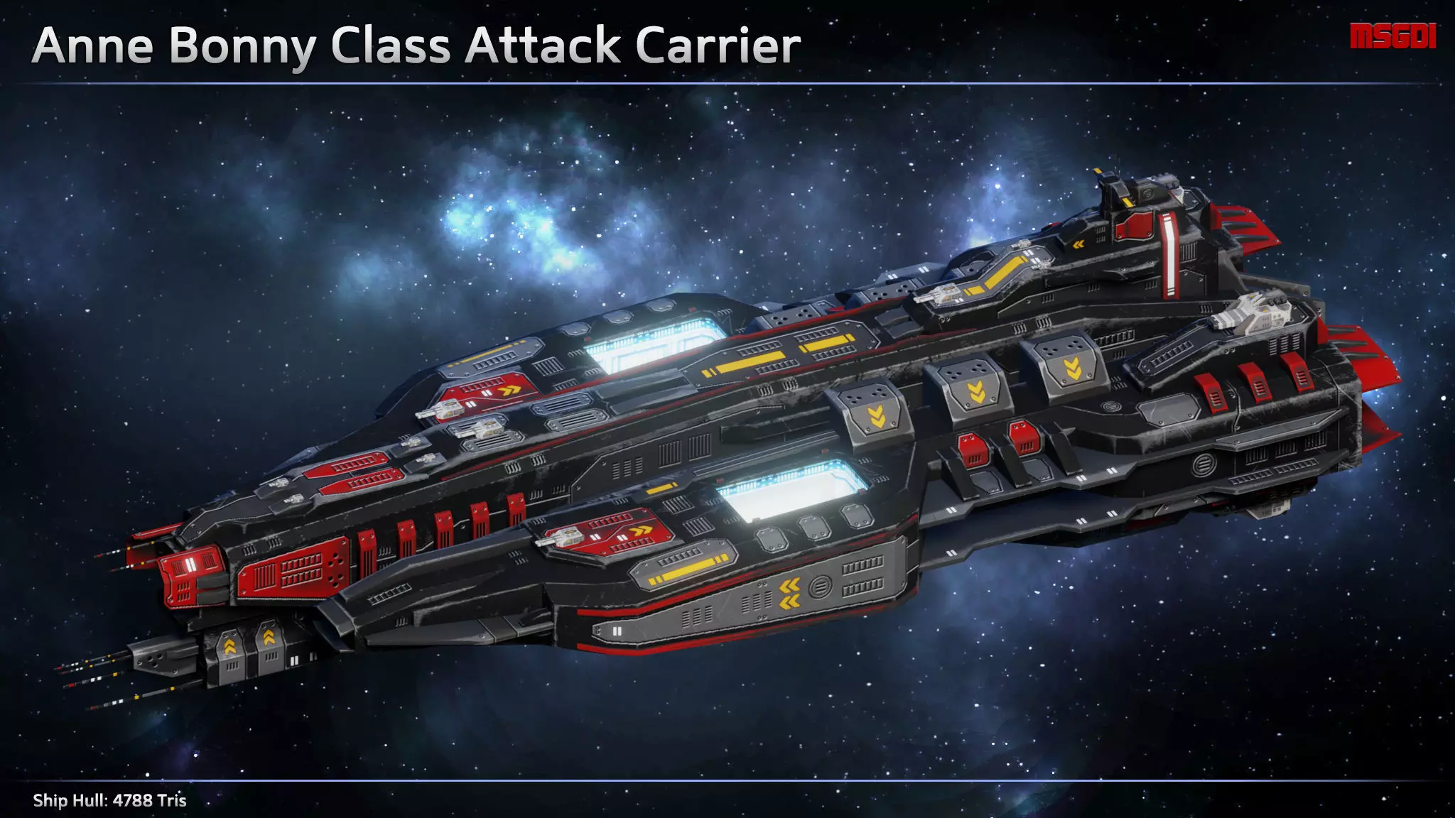 Spaceship Anne Bonny Pirate Attack Carrier Low-poly 3D model