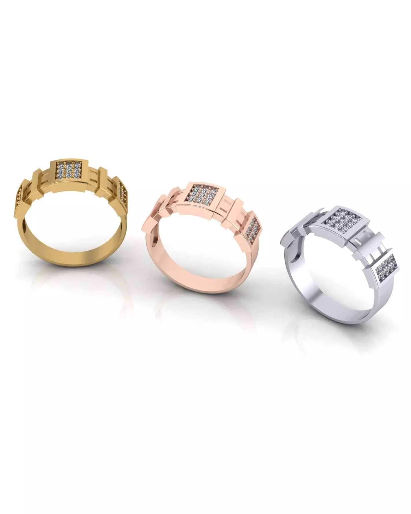 pave setting jewelry ring  3D print model_0