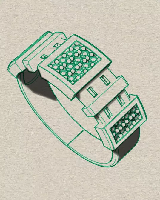 pave setting jewelry ring  3D print model_3