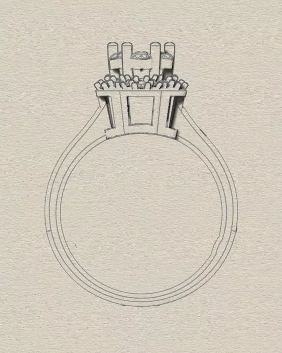 flower setting halo engagement jewelry ring  3D print model_6