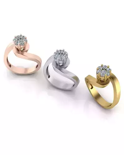 flower setting bypss jewelry ring 