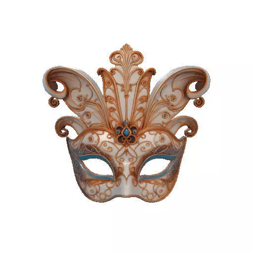 2468Venetian Carnival Mask Color 3D Model magic 3D print model_7