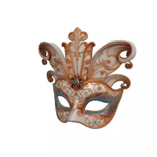 2468Venetian Carnival Mask Color 3D Model magic 3D print model_35