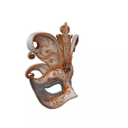 2468Venetian Carnival Mask Color 3D Model magic 3D print model_12