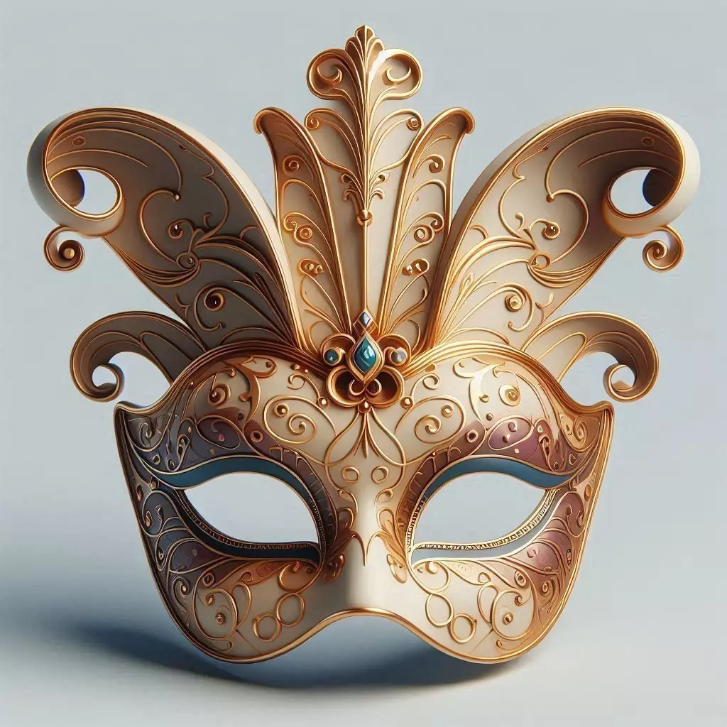 2468Venetian Carnival Mask Color 3D Model magic 3D print model_2