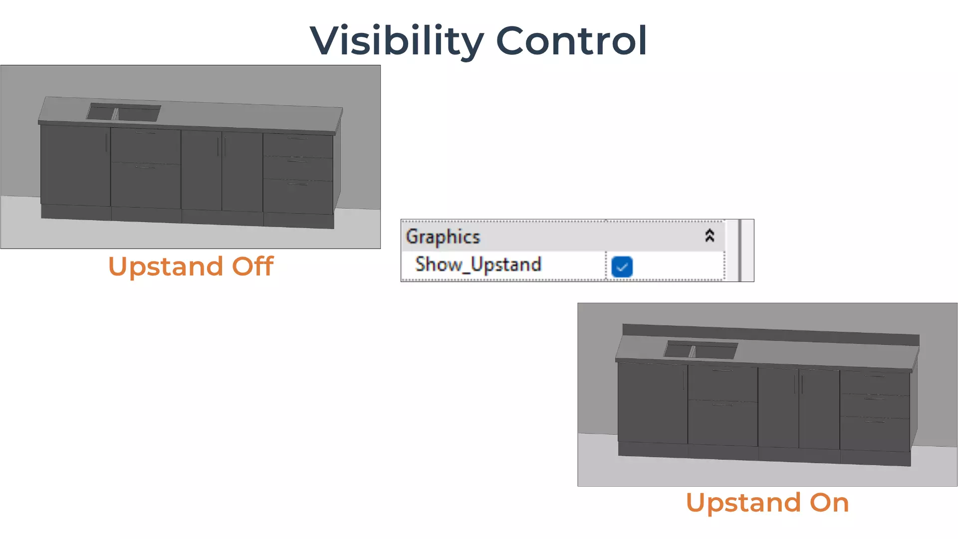 WORKTOP STRAIGHT WITH CUTOUT Revit Family UK Parametric 3D model_3