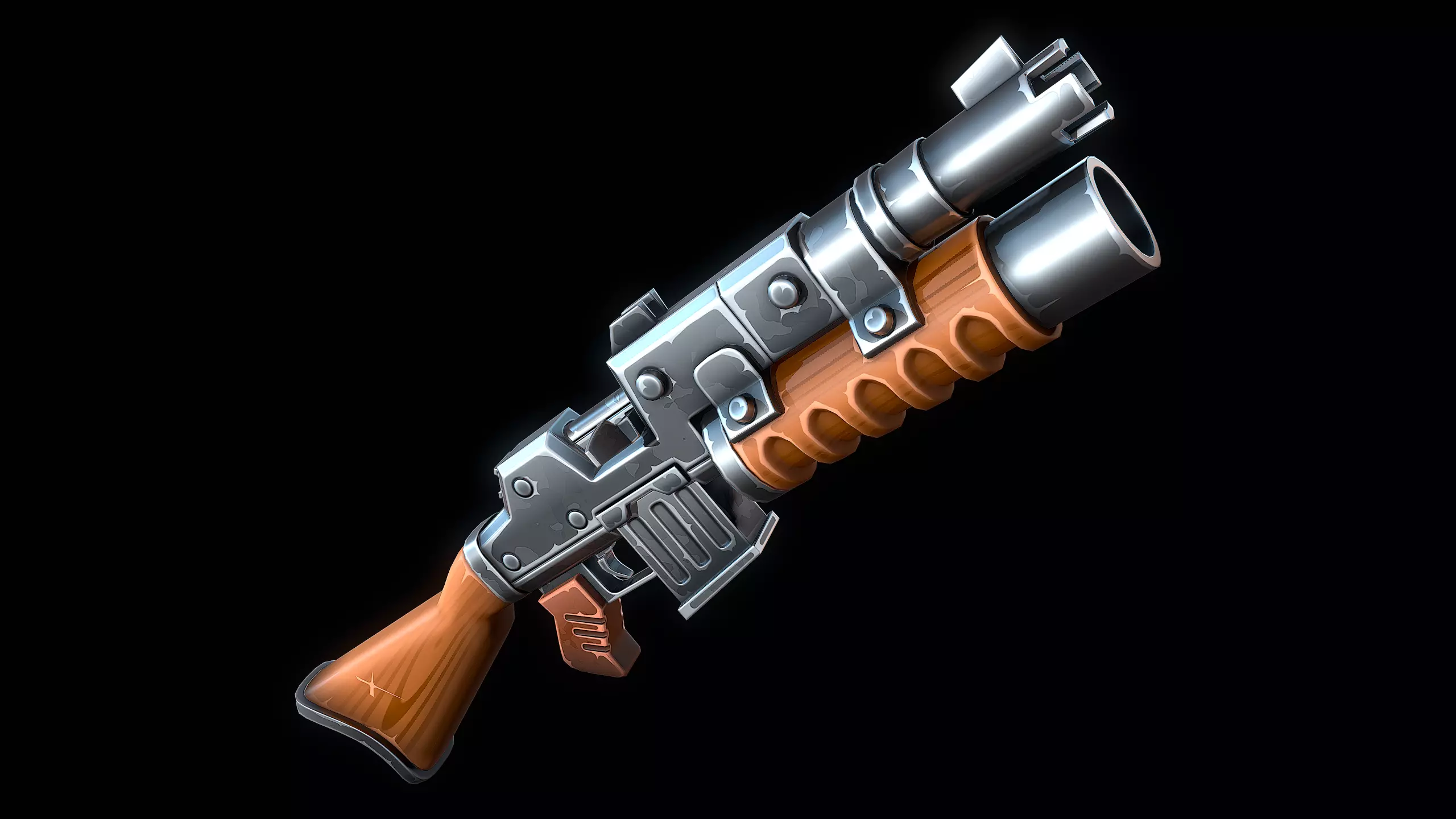 Heavy Machine Gun Low-poly 3D model_11