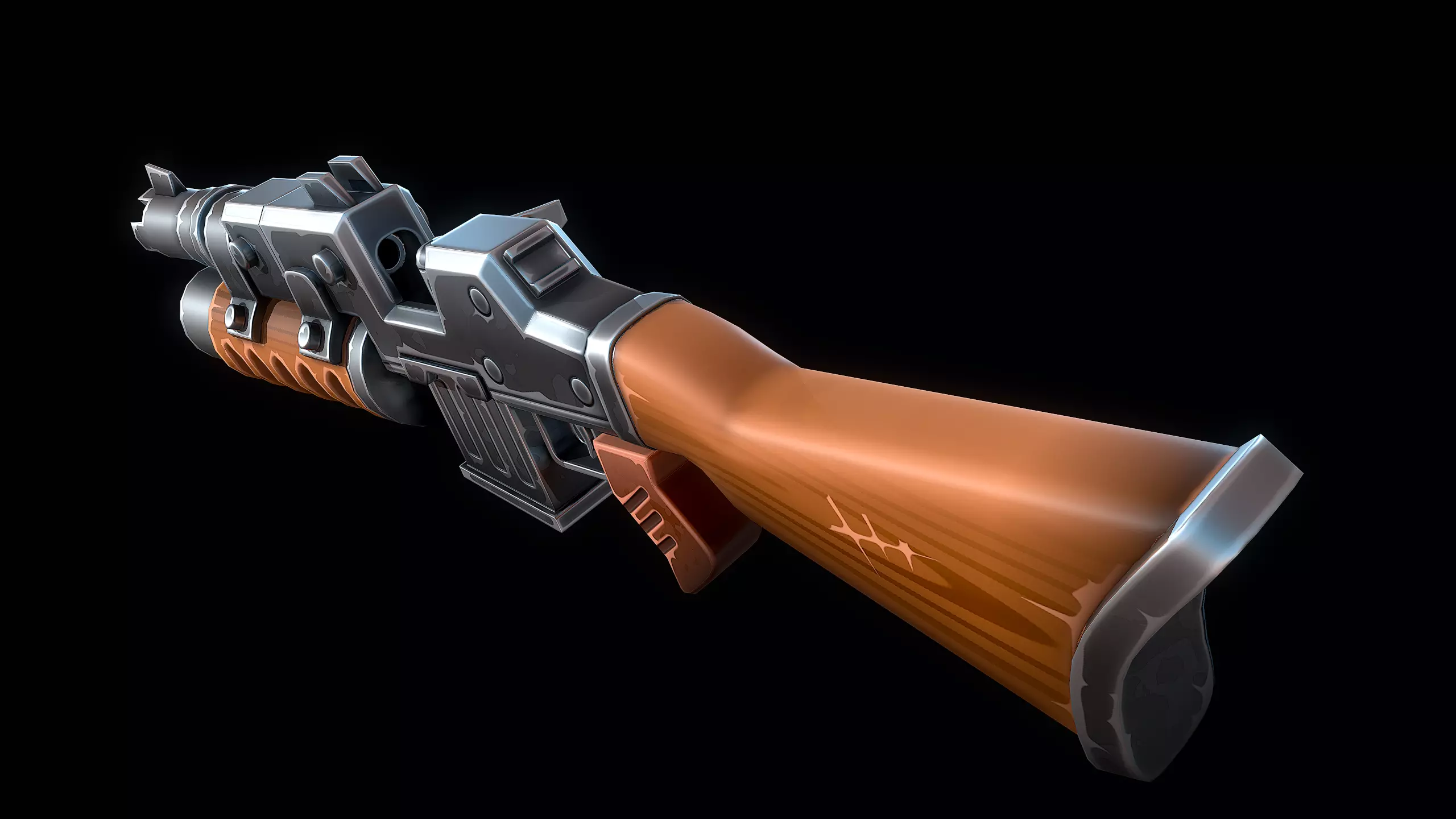 Heavy Machine Gun Low-poly 3D model_8