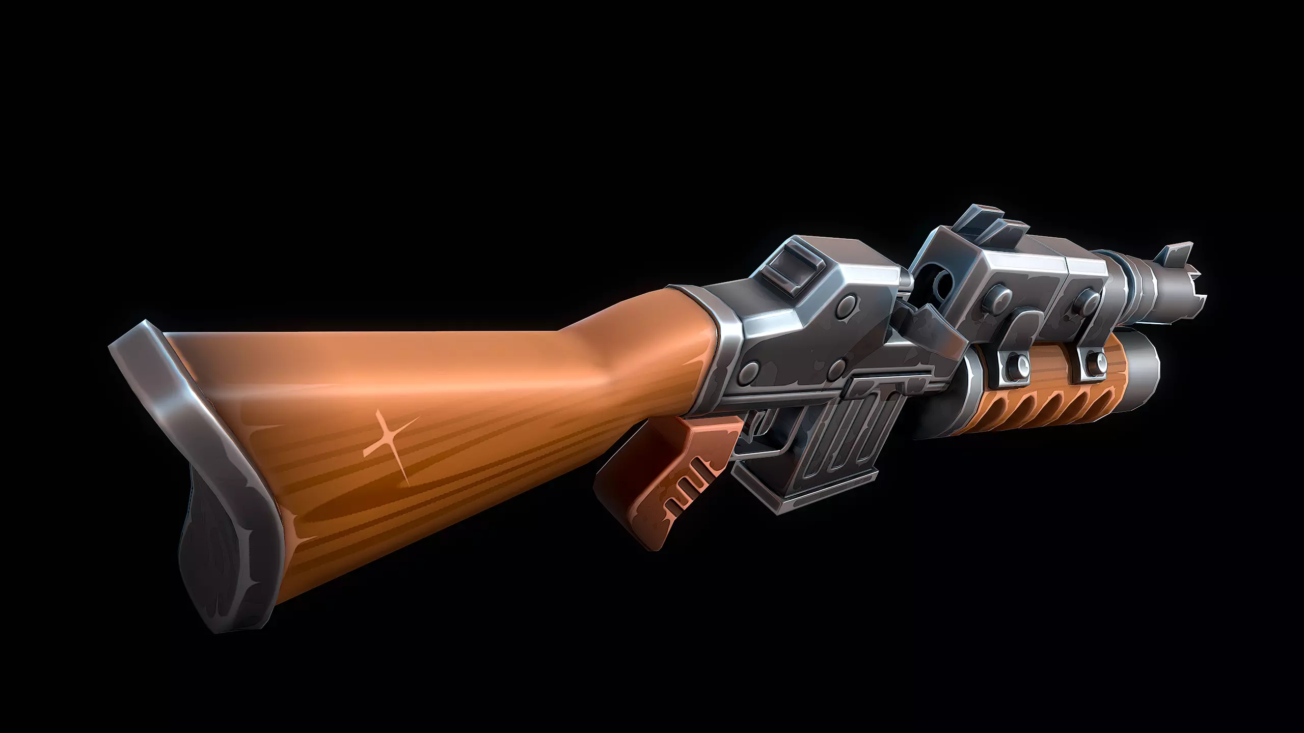 Heavy Machine Gun Low-poly 3D model_7