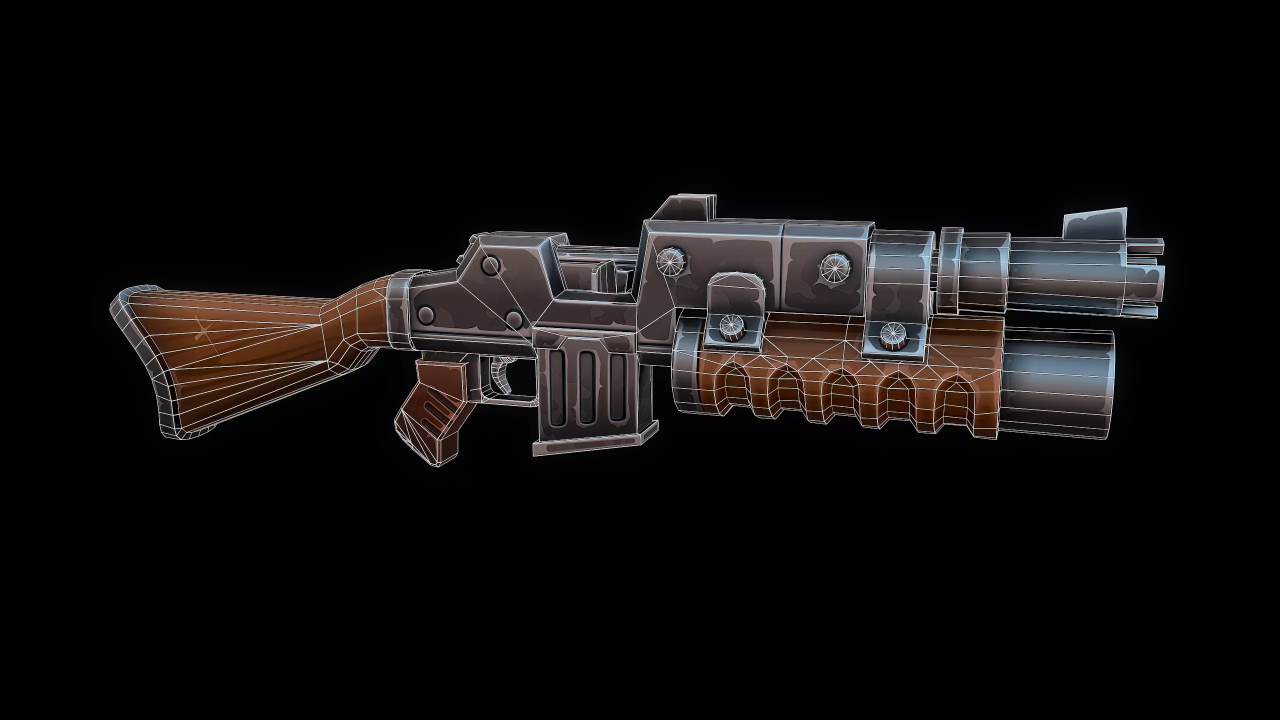 Heavy Machine Gun Low-poly 3D model_10
