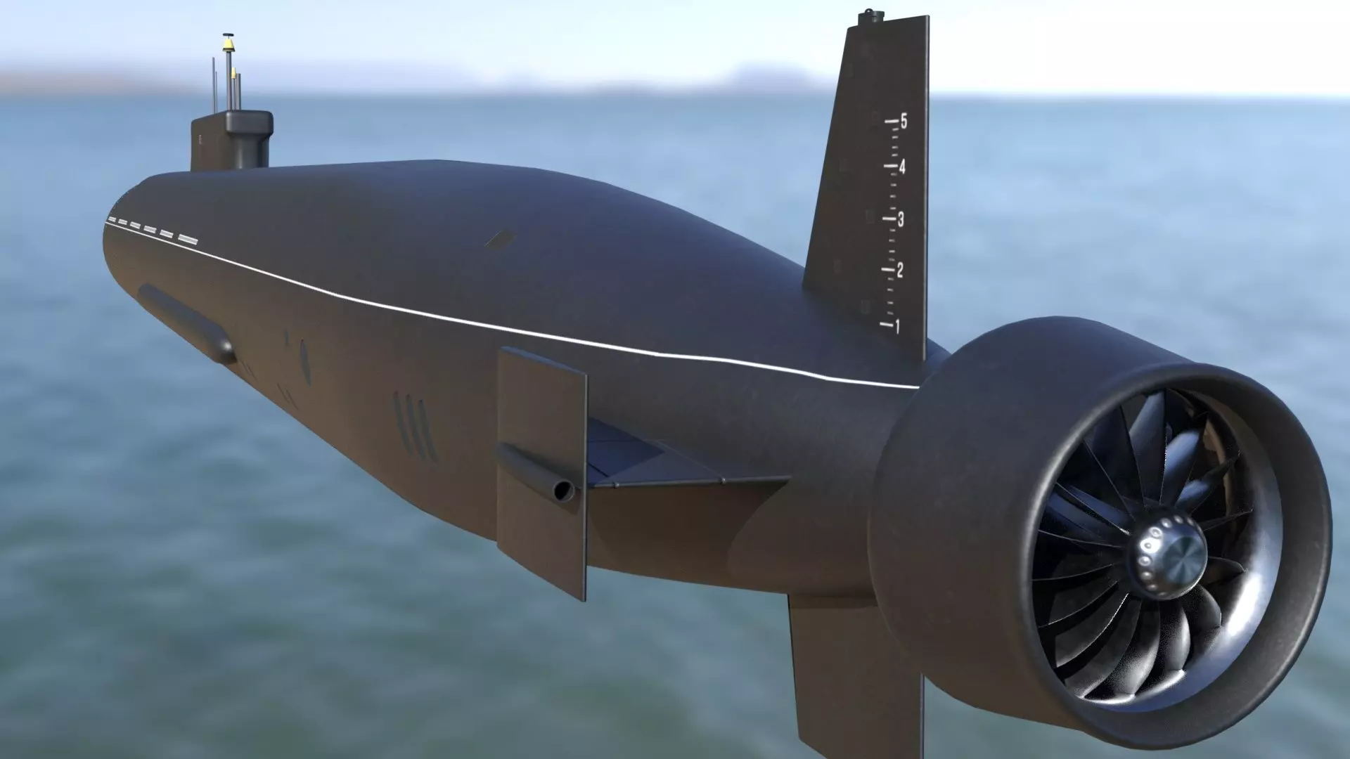 Ballistic Submarine class BOREI-II Low-poly 3D model_2