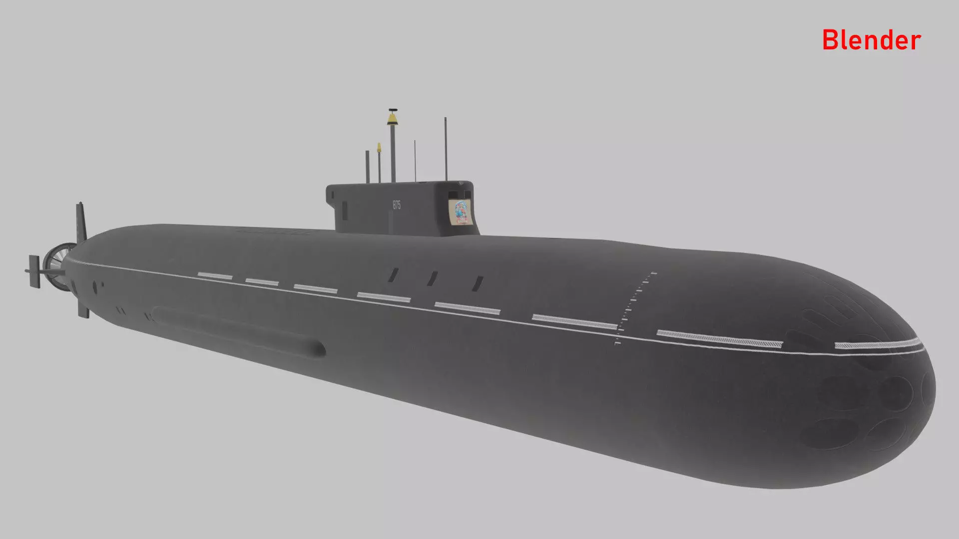 Ballistic Submarine class BOREI-II Low-poly 3D model_17