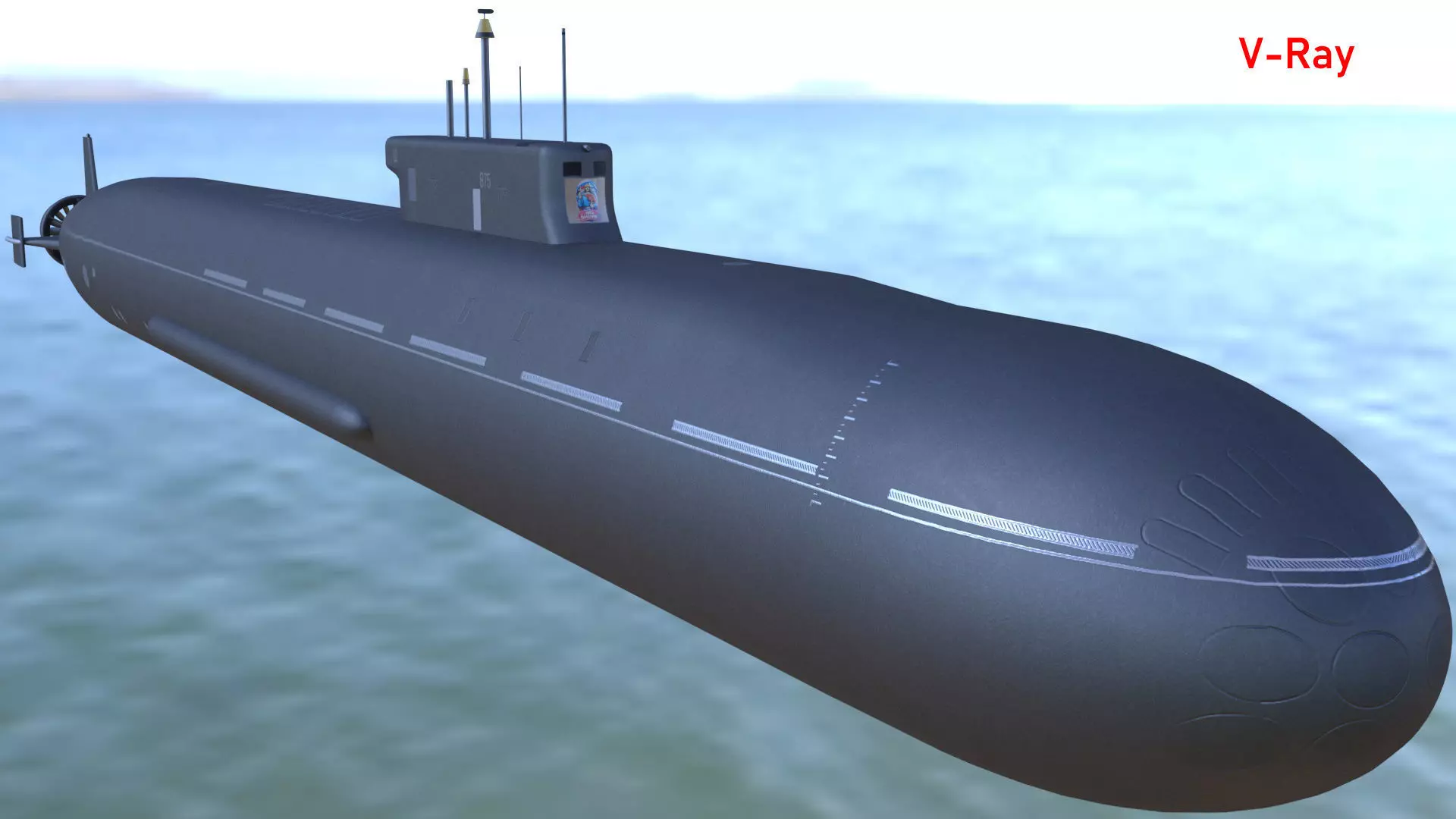 Ballistic Submarine class BOREI-II Low-poly 3D model_19