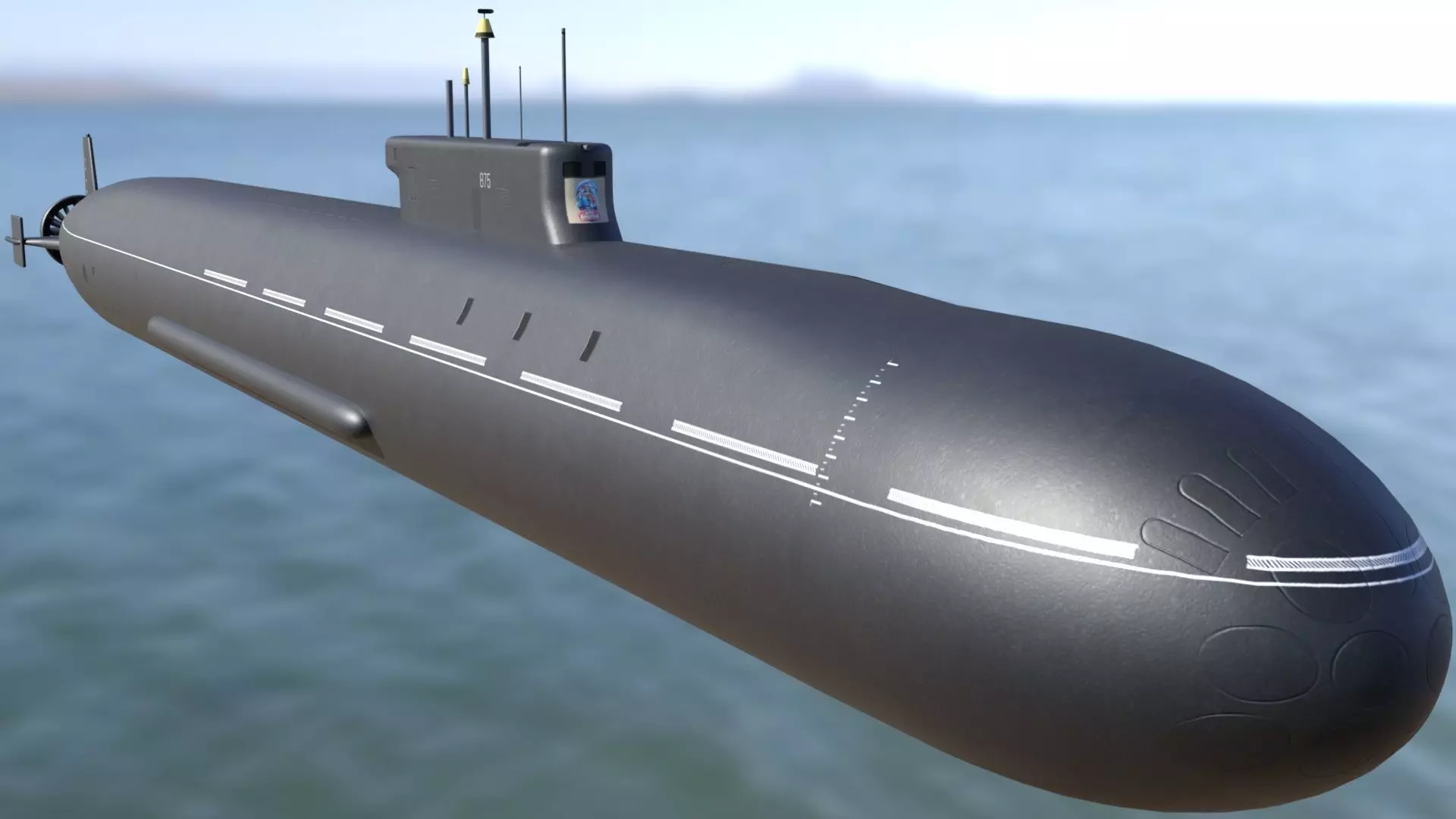Ballistic Submarine class BOREI-II Low-poly 3D model_0
