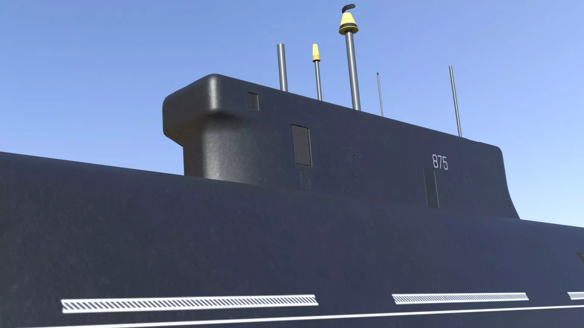 Ballistic Submarine class BOREI-II Low-poly 3D model_9