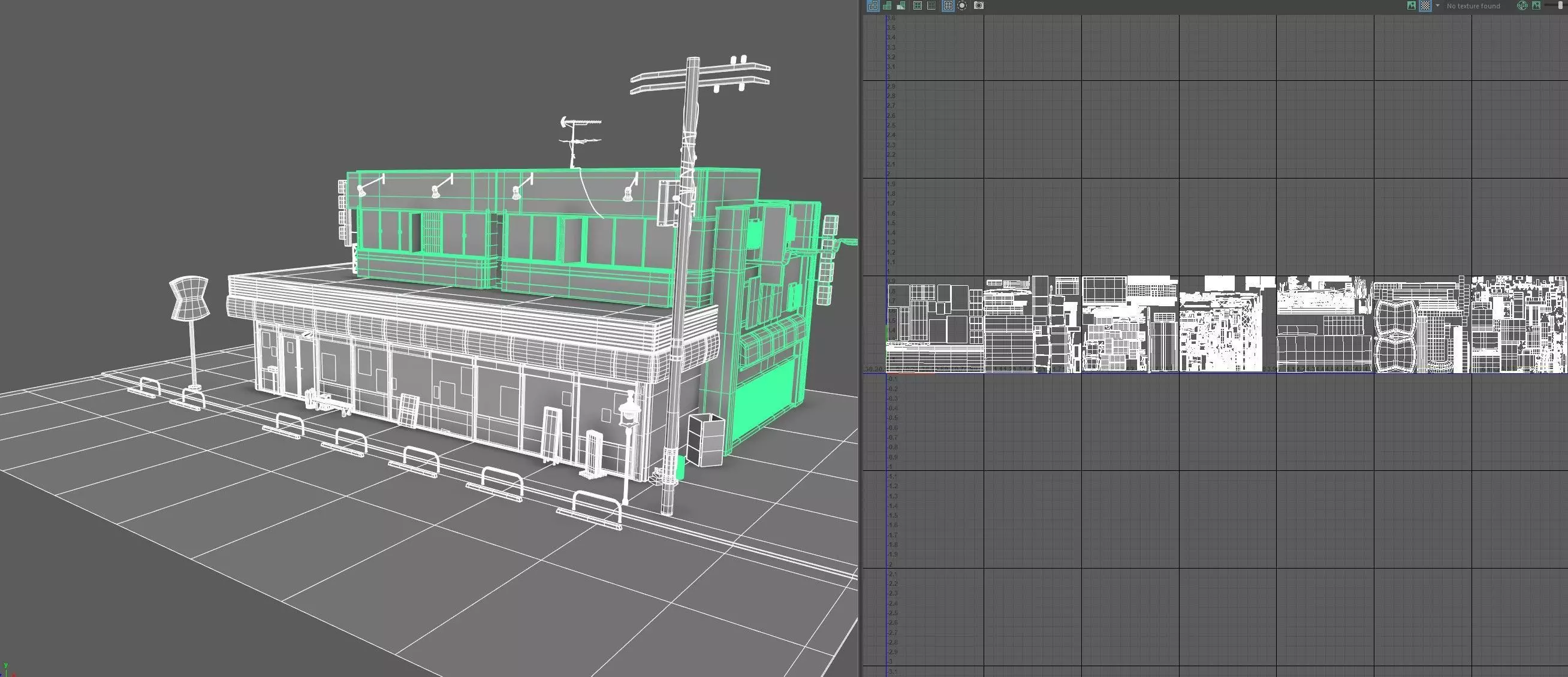 Lawson - convenience store and street- lowpoly PBR Low-poly 3D model_23